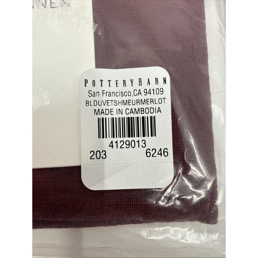 Pottery Barn Merlot Euro Belgian Flax Linen Shams Set Of 2 Luxury 26